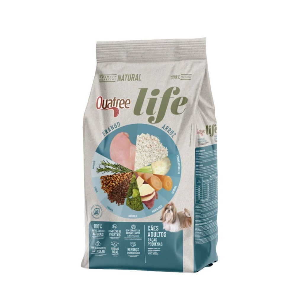 Ração Quatree Life Cães Adultos Raças Pequenas 10kg Frango e Arroz