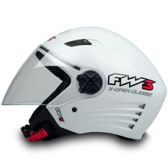Capacete Moto Aberto X Open Classico Viseira Cristal Branco Inmetro Tamanho 56 - FW3
