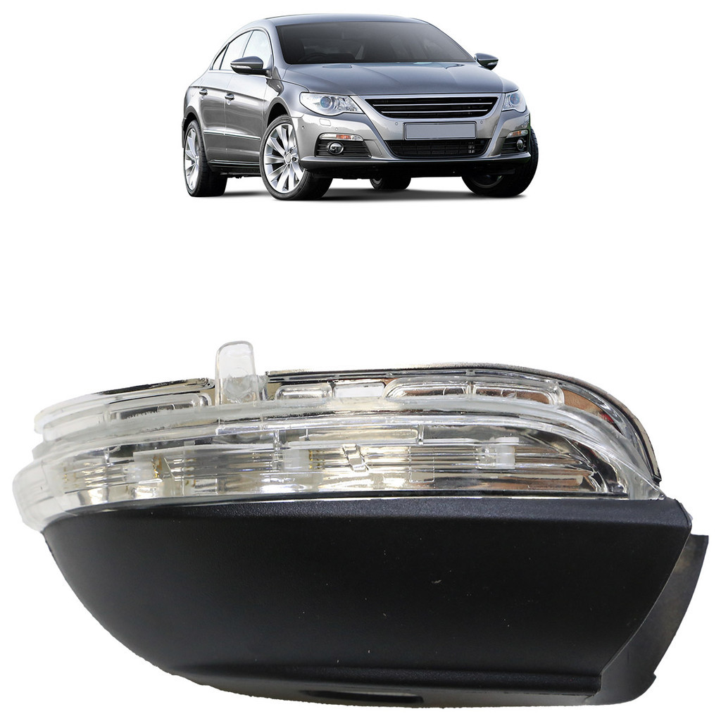 Pisca Seta Retrovisor Passat CC 2008 2009 2010 2011 2012 Cristal Led Texturizado Lente Lisa em Acrílico