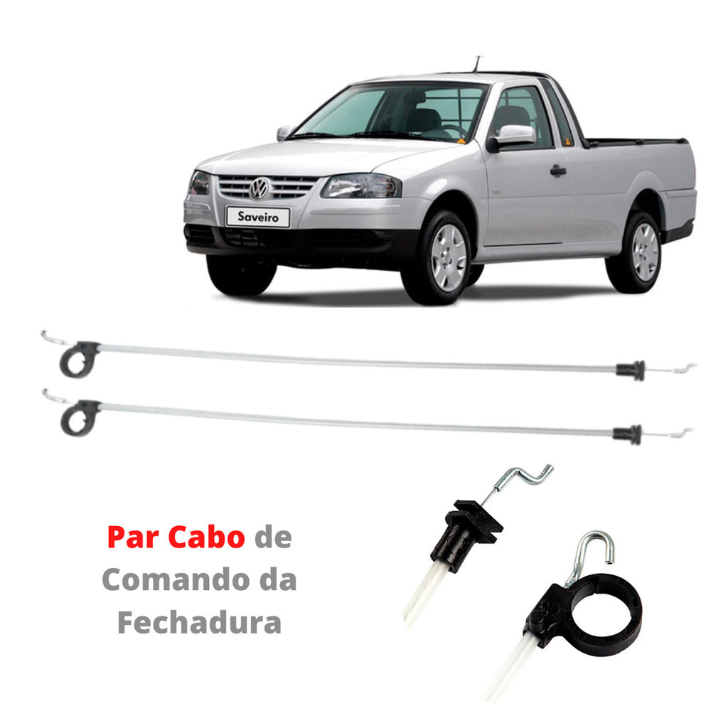 Par Cabo Comando Aciona Fechadura Dianteira Saveiro 97 A 05 em Oferta na Shopee
