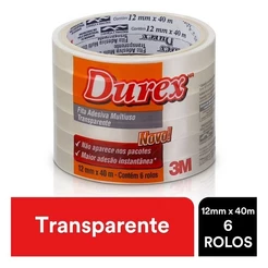 Durex Fita Adesiva 12MM X 40M 6 Rolos