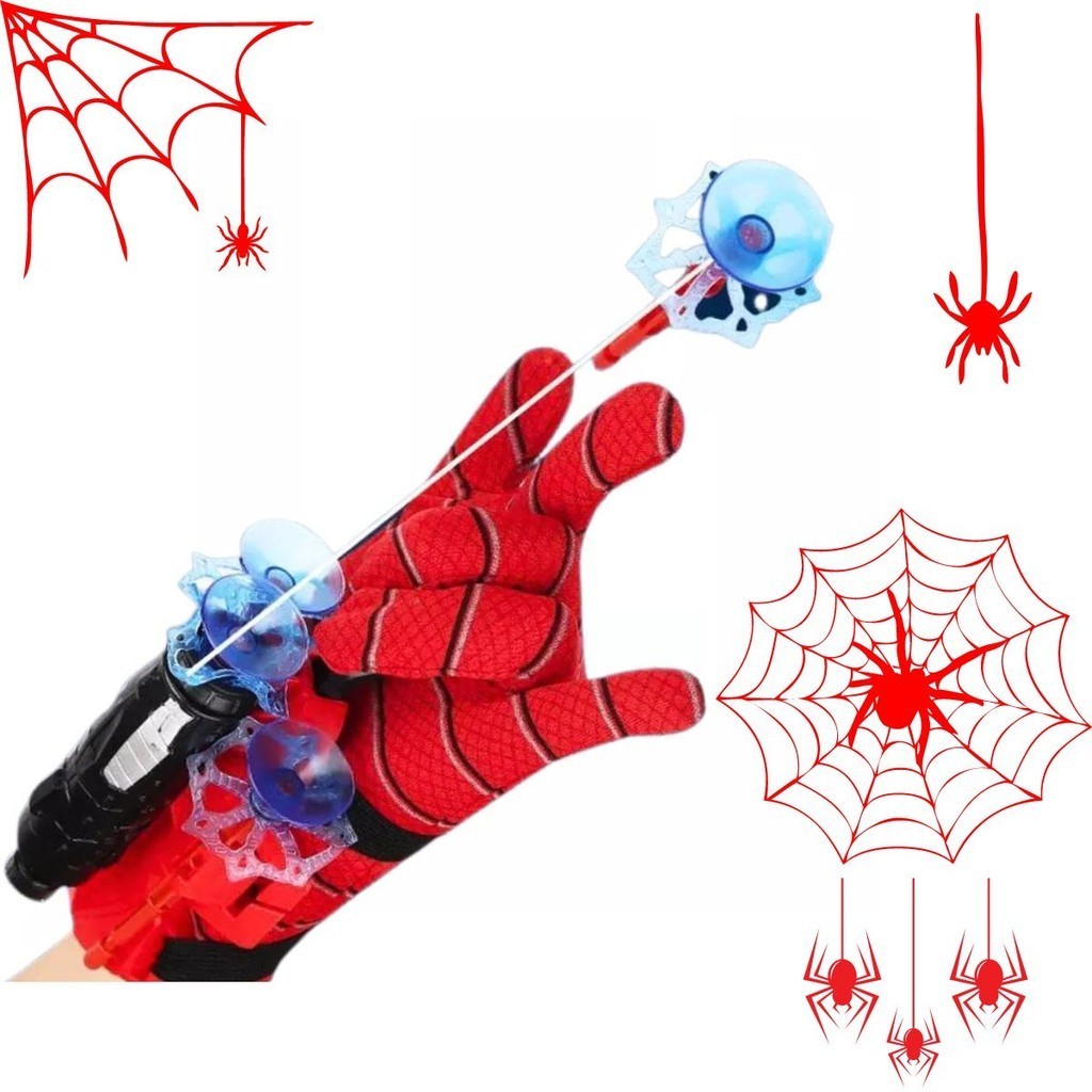 Brinquedo Homem-Aranha Luva Lança Dardos com Ventosa Infantil Certificado INMETRO