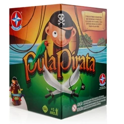 JOGO PULA PIRATA ESTRELA BRINQUEDO INFANTIL BARRIL ESPADA ESTRATÉGIA AGILIDADE FÁMILIA HABILIDADE