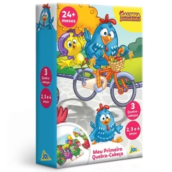 MEU PRIMEIRO QUEBRA CABEÇA GALINHA PINTADINHA KIT COM 3 JAK TOYSTER DESENHO JOGO PUZZLE BRINQUEDO