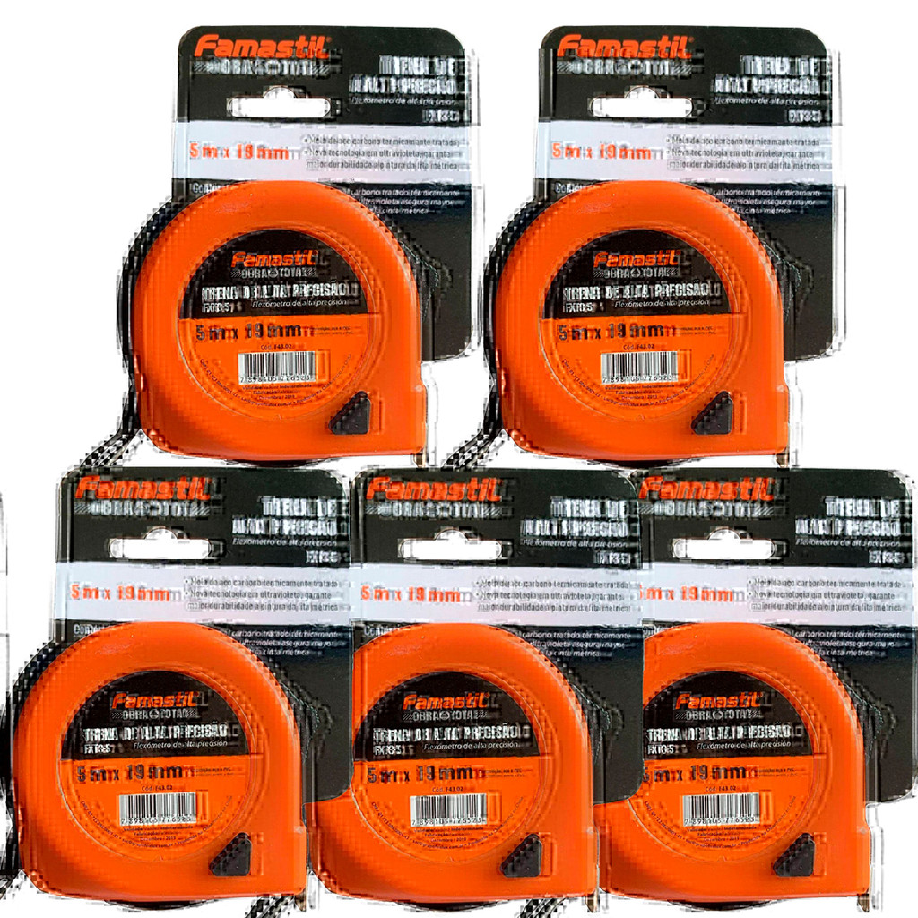 Trenas Famastil Alta Precisão 5mx19mm | medidas exatas, resistência, ideal para construção Kit com 5