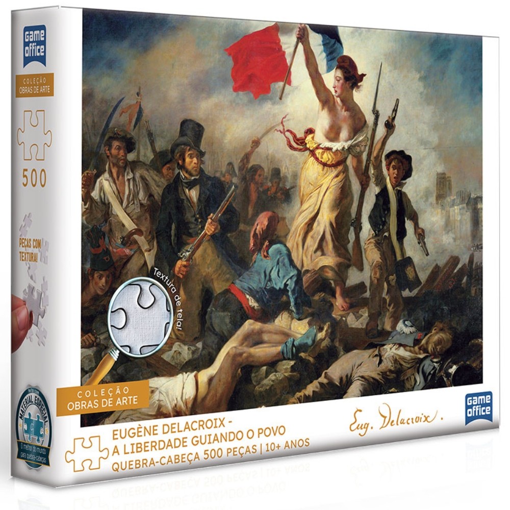 QUEBRA CABEÇA A LIBERDADE GUIANDO O POVO EUGÈNE DELACROIX 500 PEÇAS TOYSTER PUZZLE OBRA DE ARTE em Oferta na Shopee