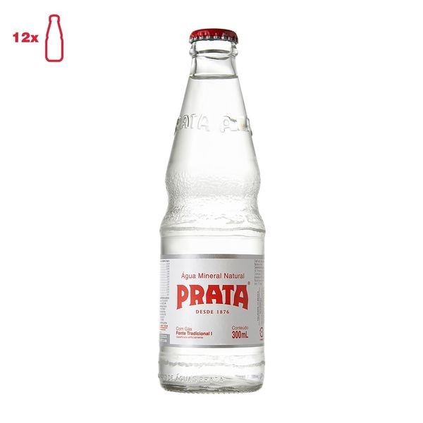 ÁGUA MINERAL COM GÁS PRATA 300ML PACK C/12UNID em Oferta na Shopee