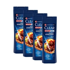Kit 4 Shampoos Clear Men Anticaspa Queda Control 400ml