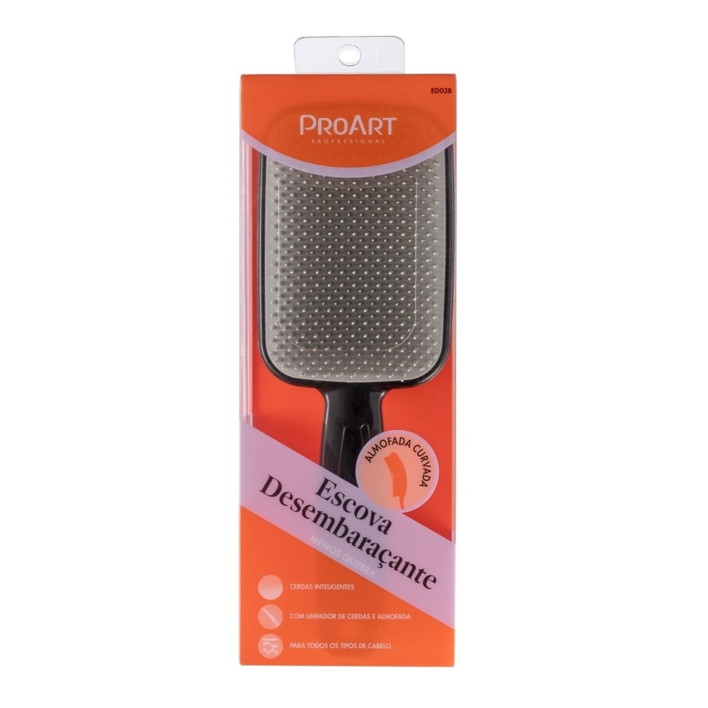 Escova de Cabelo ProArt Preta e Cinza em Oferta na Shopee