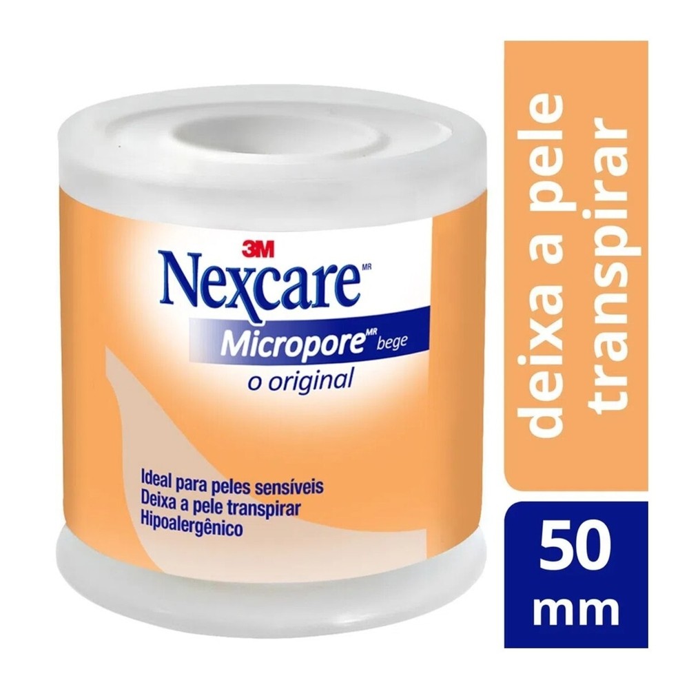 Fita Micropore Nexcare Bege 50mm x 4,5m