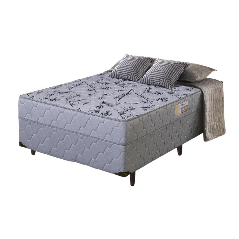 Cama Box D28 Casal Ortopédico 138x188x51 Cinza Holanda - Sofá Casa
