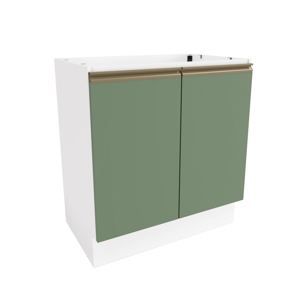 Balcão Celeste Kappesberg 100% MDF 2 Portas Branco/Verde 80cm em Oferta na Shopee