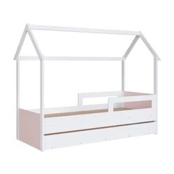 Cama Infantil Montessoriana Completa Móveis Branca e Rosa