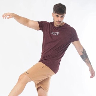 Camiseta Dry Fit Fluid Move Mescla Vinho em Oferta na Shopee