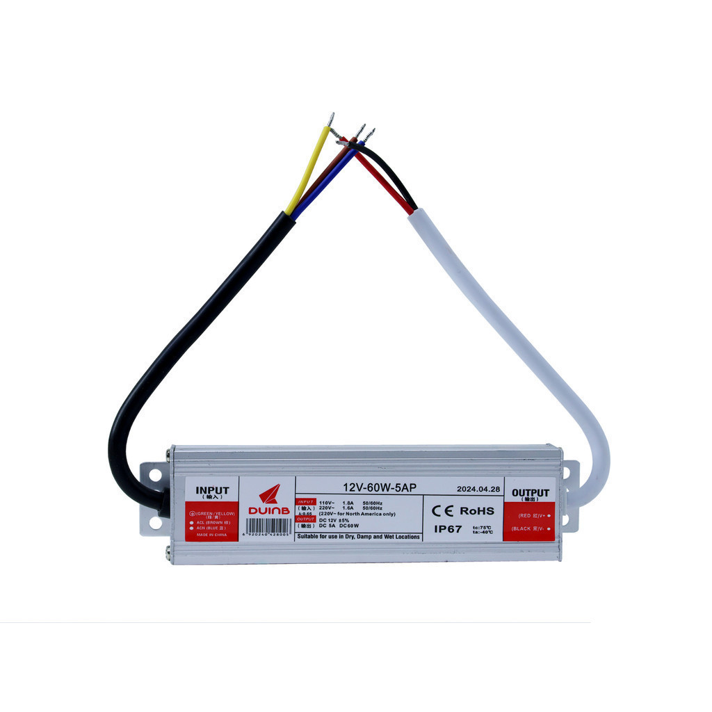 Fonte Blindada 12v 5a 60w FONTE BLINDADA IP67 5A REAL Fonte de alimentação à prova d'água