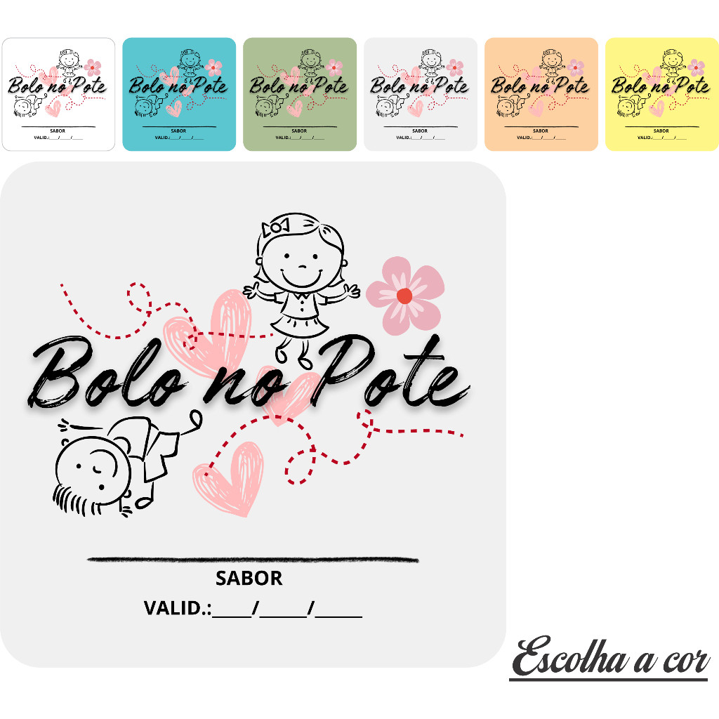 50 100 150 200 UNIDADES ADESIVO ETIQUETA TAG QUADRADO 3,5CMX3,5CM BOLO NO POTE MODELO 7 A PROVA DE AGUA  AUTO ADESIVA UNIDADES PARA EMBAGENS CAIXAS SAQUINHO PAPEL TERMICO POTES E POTES DE GELADEIRA
