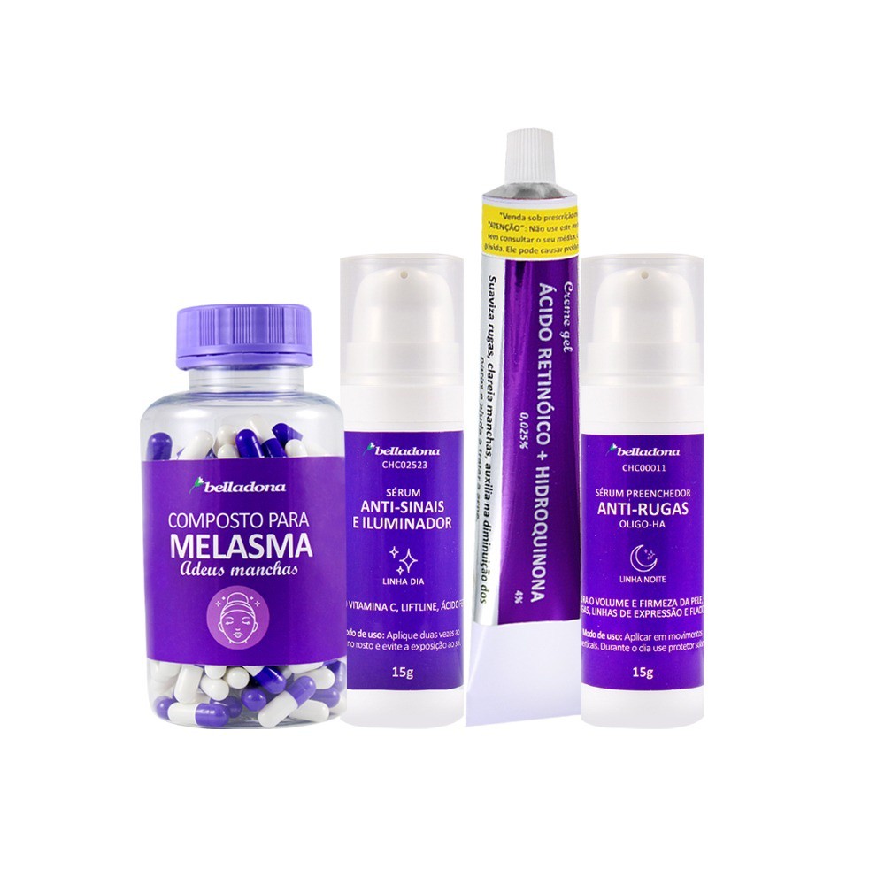 Super Kit Adeus Melasma 4 produtos - Original Belladona em Oferta na Shopee