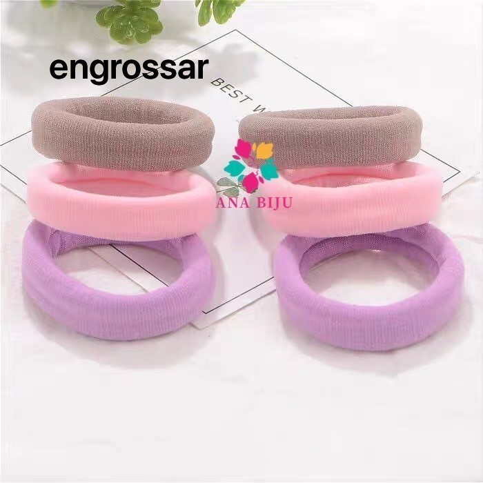 KIT 24 Pcs rabico Xuxinha De Cabelo Meia De Seda Grosso Prendedor Super Resistente  Colorido/preto-INLIS ANA