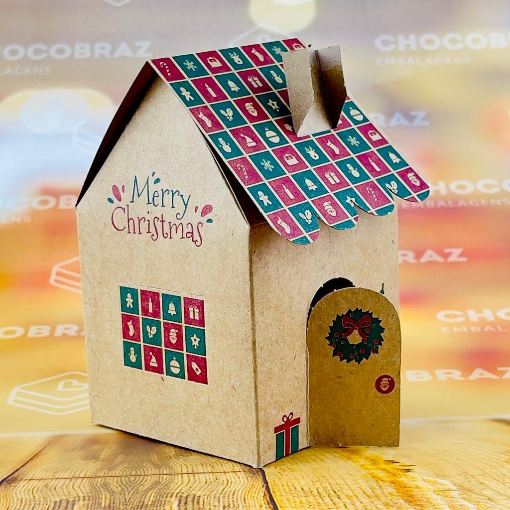 10~50 CAIXA CASINHA P/ DOCES NATAL KRAFT ID5068 (NATAL IDEIA 2024) (CHOCO)