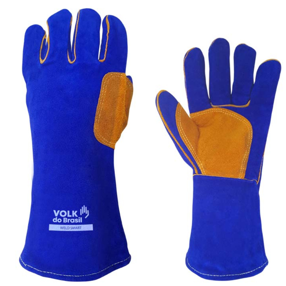 Luva De Segurança Alta Temperatura Solda Raspa E Costura Aramida Weld Smart Ca 42917 Volk