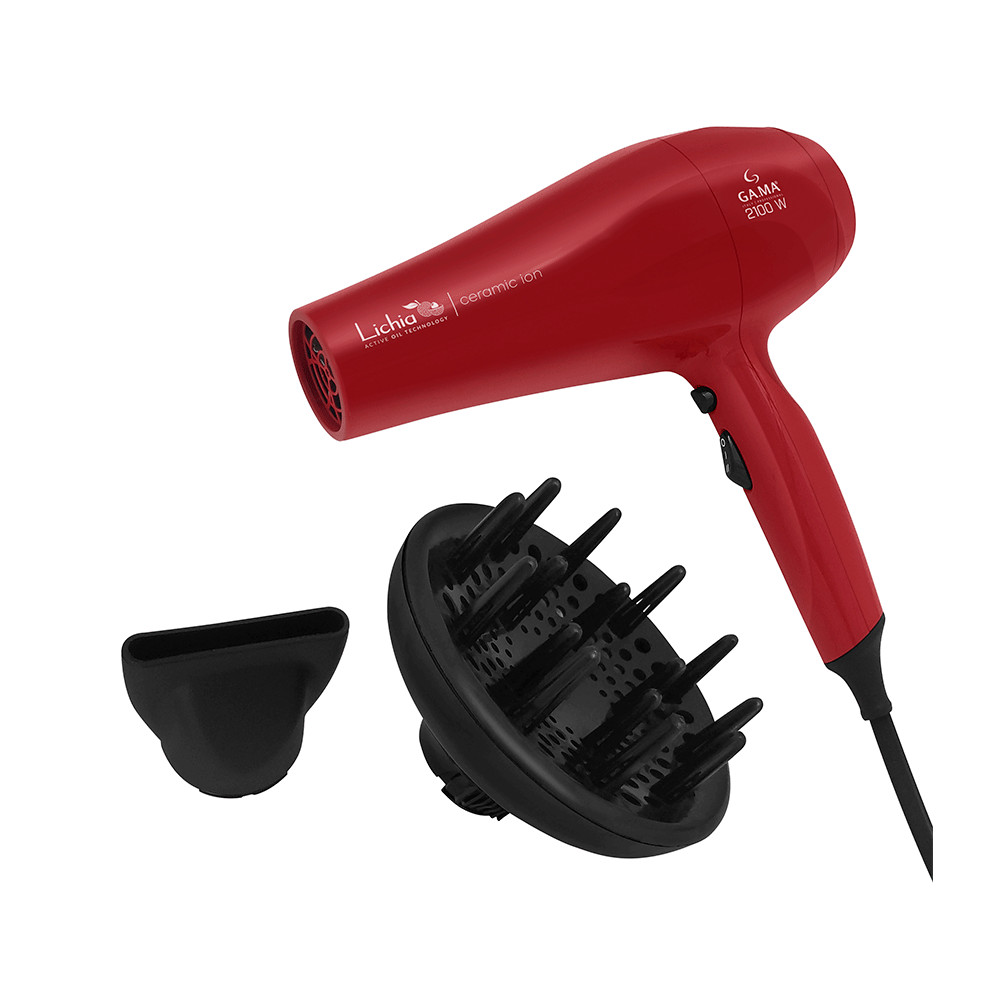 Secador de Cabelo Gama Italy Lichia Ceramic Ion 2100W Vermelho 220V