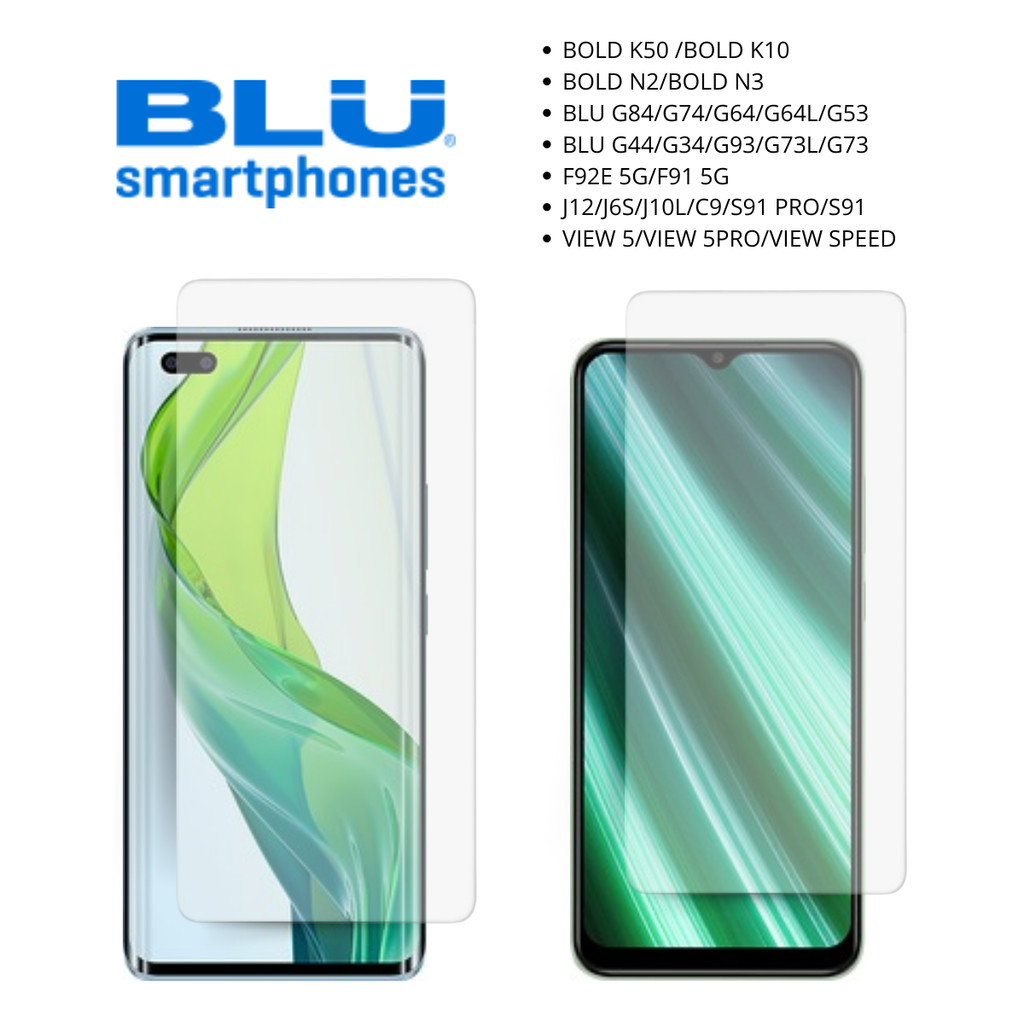 Pelicula Hidrogel Para BLU Smartphones Todos os Modelos G84 G74 BOLD K50 N3 N2 F92E F91 J12 VIEW 5
