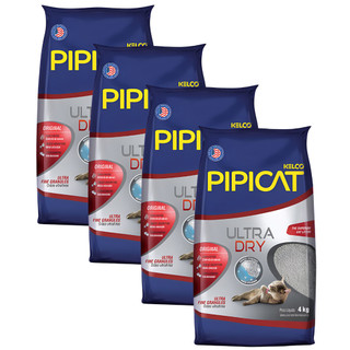 Kit 4 Areias Sanitárias Kelco Pipicat Ultra Dry 4Kg em Oferta na Shopee