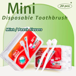 Mini Escova Portátil Descartável Para Limpeza De Adultos , De Dentes Viagem Com Pasta De Dente Interna