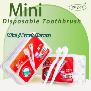 Mini Escova Portátil Descartável Para Limpeza De Adultos , De Dentes Viagem Com Pasta De Dente Interna em Oferta na Shopee