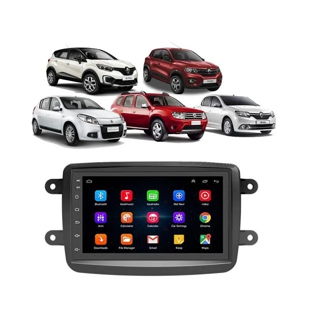 Kit Multimídia Sandero GT RS Stepway 15 / 24 Android 7 Pol 2/32GB Carplay - Roadstar RS-815BR