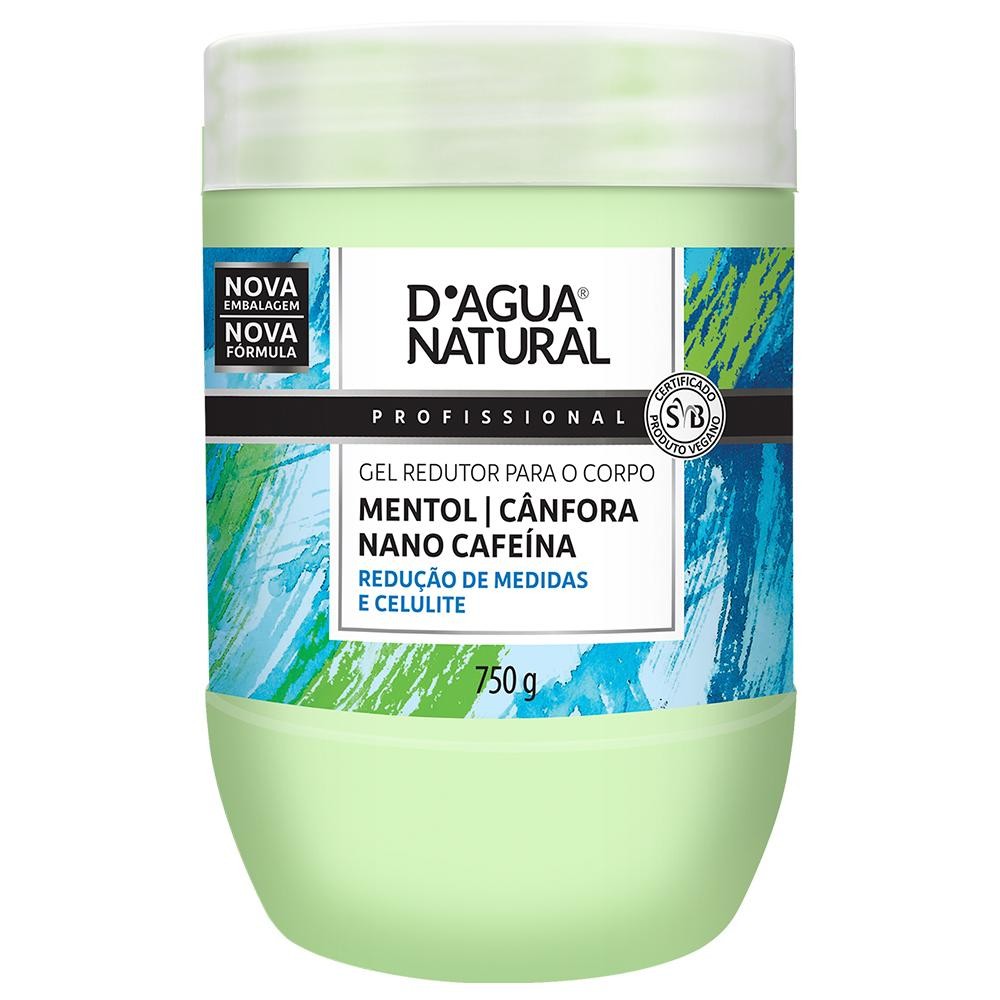 Gel Redutor para o Corpo Dagua Natural Mentol Cânfora Nano Cafeína 750g Redução de Medidas Celulite - Beauty
