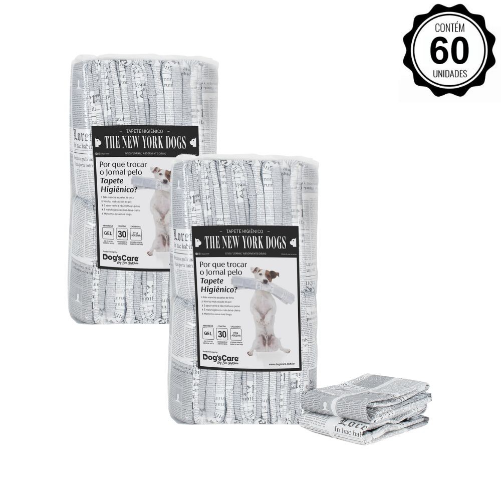 Tapete Higiênico para Cães The New York Dogs 60x80cm - 60un