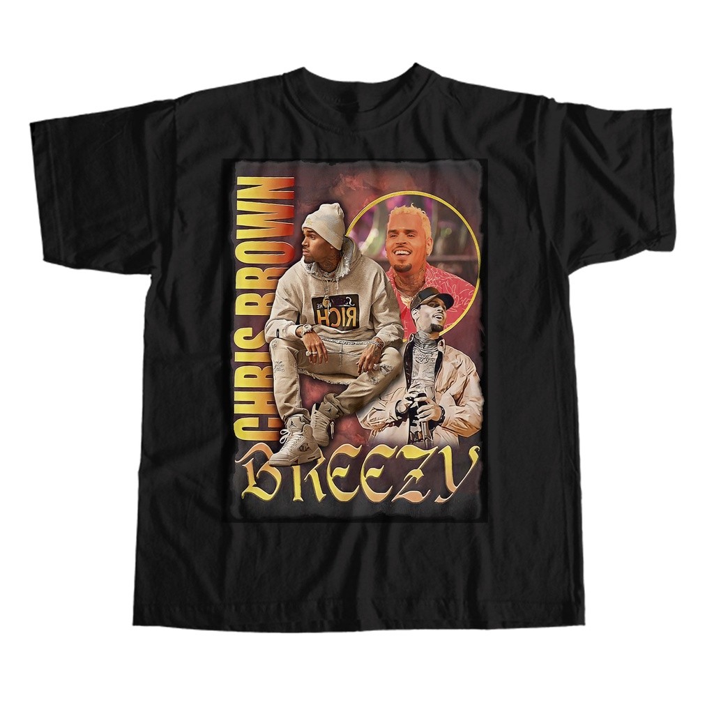 Camisa Chris Brown Breezy Camisa Hip Hop Tour 2022 Vintage 90s Rei De R & B Retro