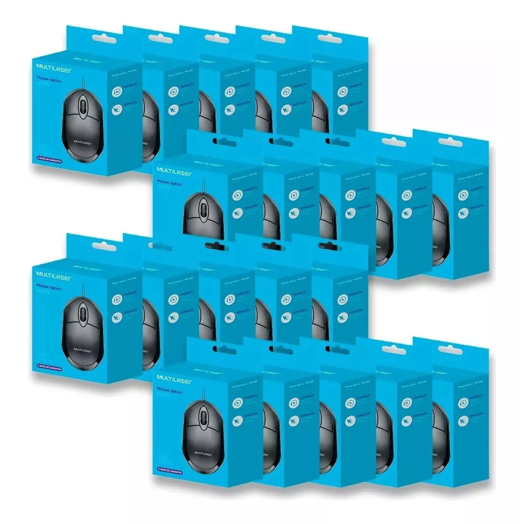 Mouse Usb Para Pc Óptico 1200dpi Atacado/revenda Kit Com 20 em Oferta na Shopee