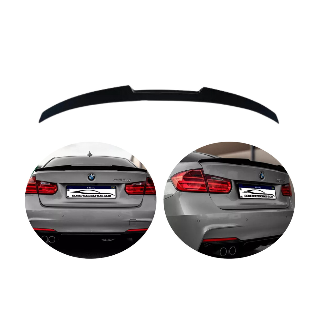 Aerofólio BMW F-30 2013 a 2018 V Style Preto Brilhante