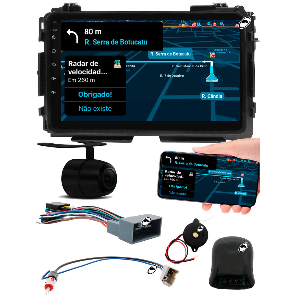 Multimidia 9" Polegadas HRV 2015 a 2021 Android Auto CarPlay Comando Volante + Câmera de Ré