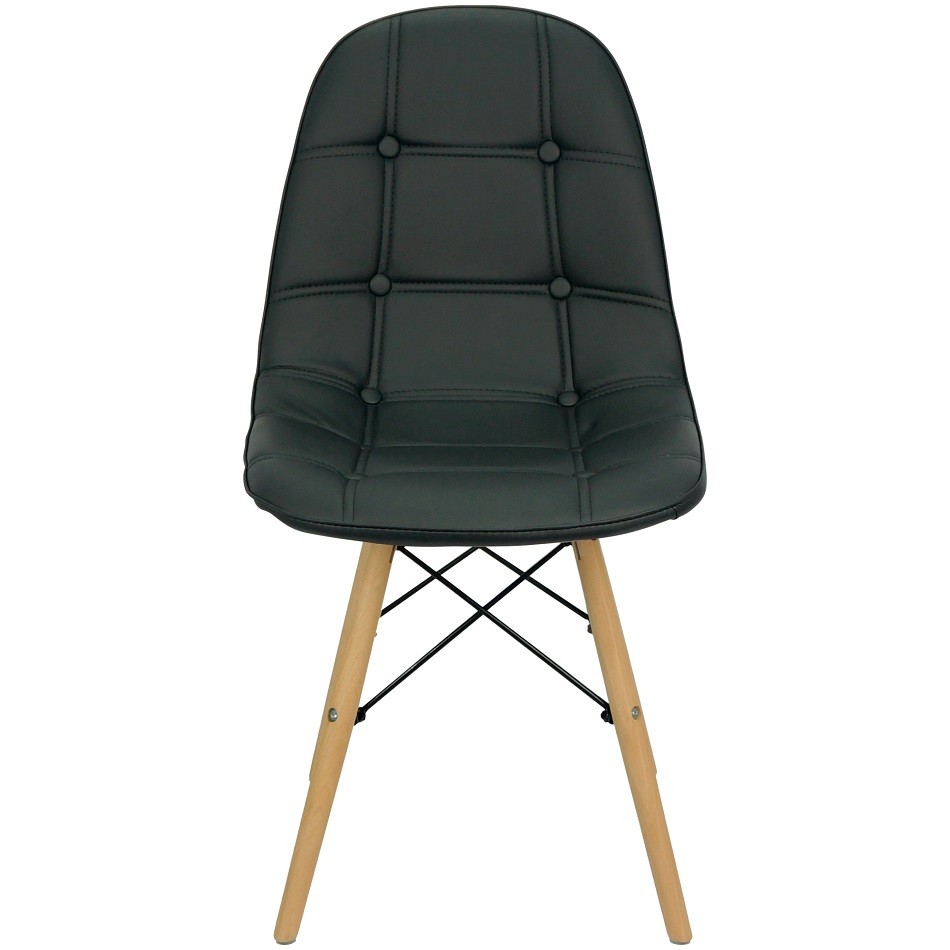 Cadeira Charles Eames Botonê Eiffel Wood Estofada Couro · foto 2