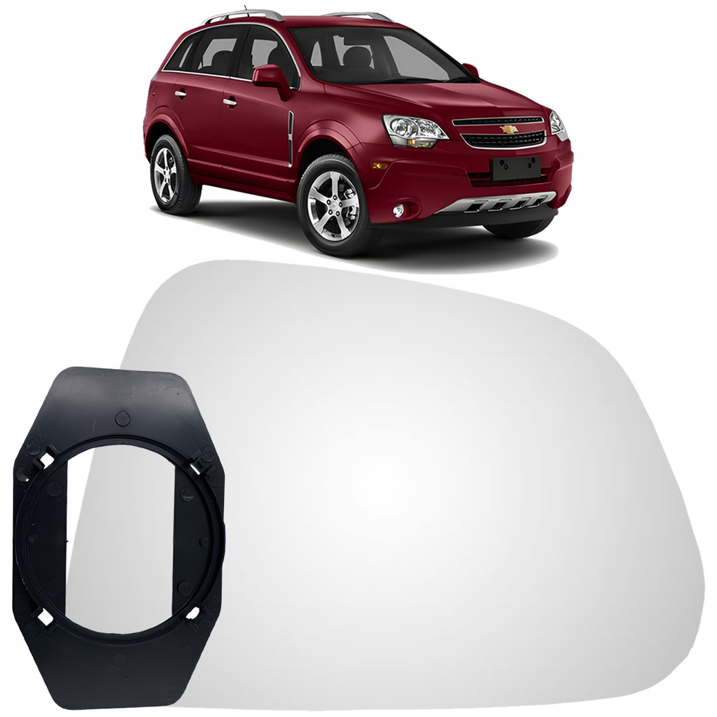 Lente Espelho Retrovisor Com Base Captiva 2008 a 2017 Convexo
