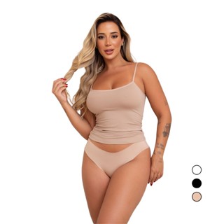 Regata Camisete Segunda Pele Feminina Camisa Blusa Alça Fina Poliamida em Oferta na Shopee