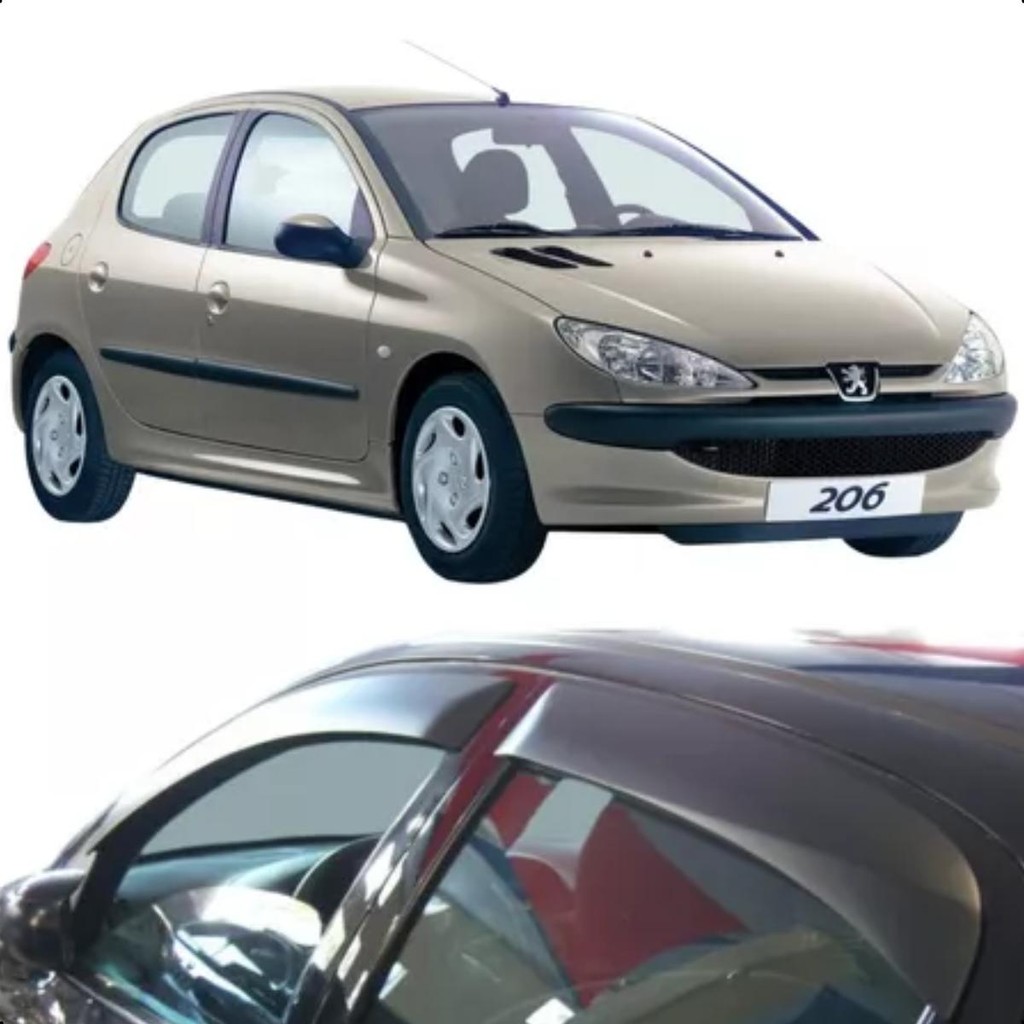 Calha de Chuva Fumê TG Poli Peugeot 206/207 2000 até 2015 em Oferta na Shopee