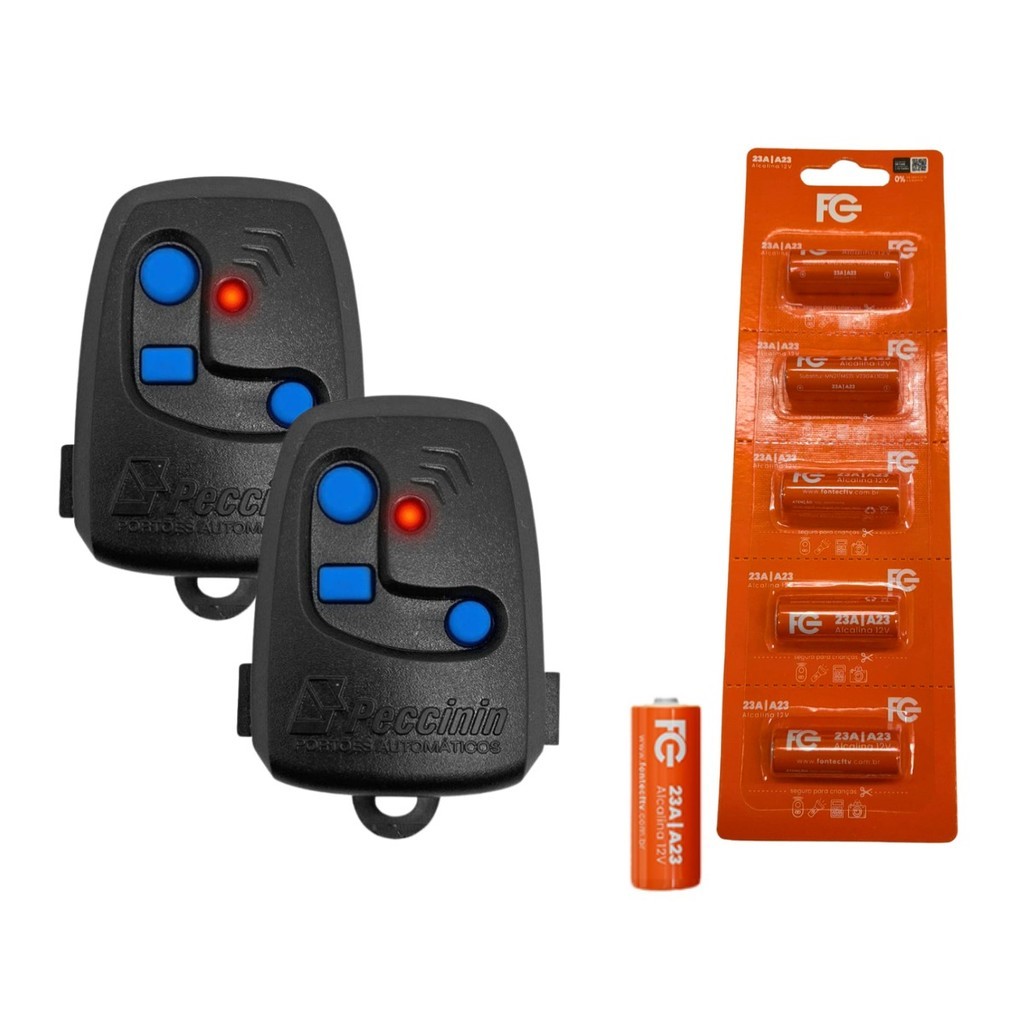 2 Controles Remoto 3C Preto com Pilha + 5 Pilhas Extras