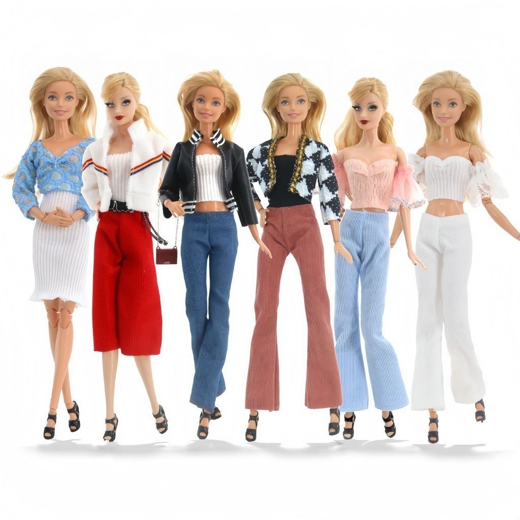 Conjunto de Acessórios de Roupas para Bonecas de 30cm, Jogo de Vestir DIY, Estilo Casual, Jaqueta/Pantalona/Saia de Cour