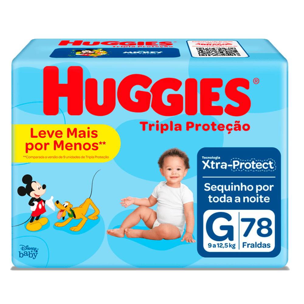 Fralda Huggies Tripla Proteção Hiper G 78 Unidades - Mom & Baby