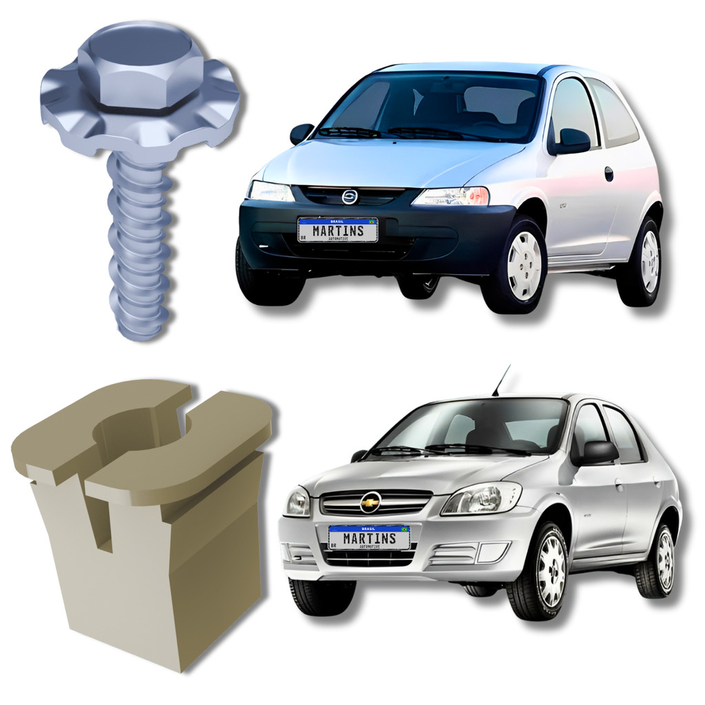 6 Buchas e Parafusos de Fixação do Farol Celta 2000 a 2016  Prisma 2006 a 2012 em Oferta na Shopee