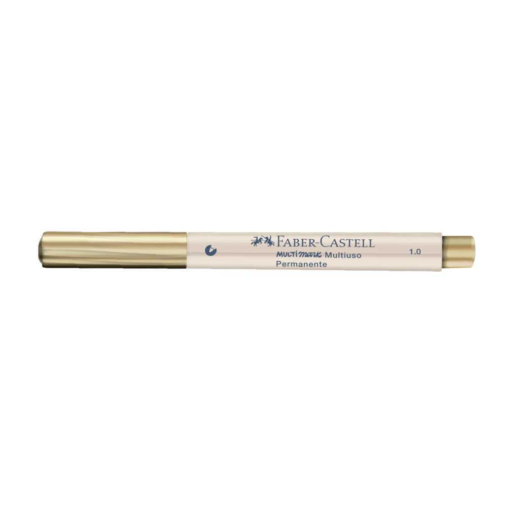 Pincel marcador multisuperfícies Multimark 1.0mm Ouro MM/10OU807ZF Faber-Castell - Stationery
