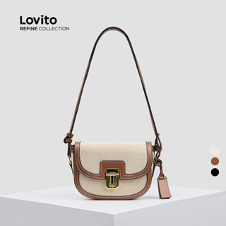 (Lovito Refine) Bolsa de ombro pequena versátil Casual com bloqueio de cor lisa para mulheres LFAR6110 em Oferta na Shopee