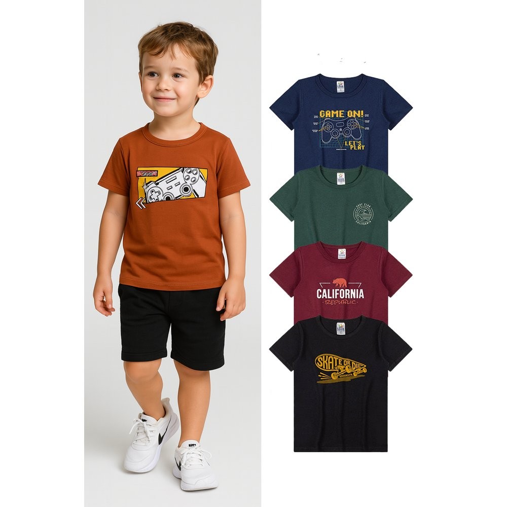 Camiseta Estampada Infantil Menino - Sortida
