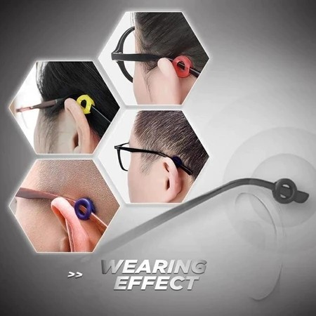 Kit 2 ate 10 Trava Óculos Antiderrapante Silicone  Não Cai Do Rosto Gancho Orelha Haste Conforto