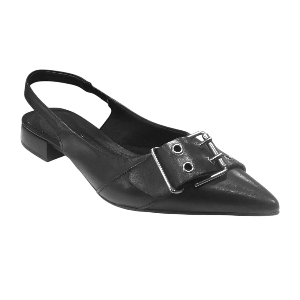 Scarpin Feminino Bottero Couro Salto Bloco Preto 354818-7