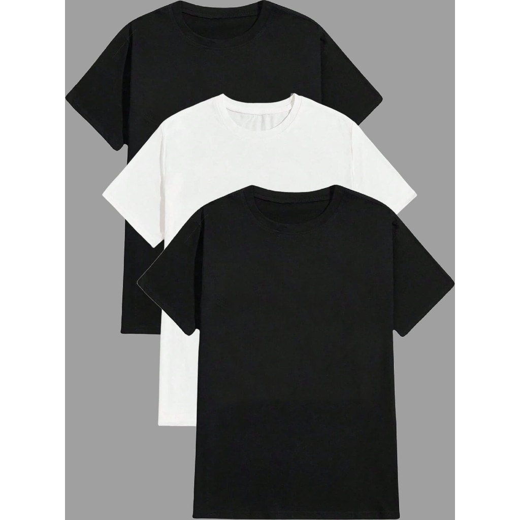Kit De 3 Camisetas Duas Preta Uma Branca Unissex Masculino Feminino Lançamento 100% Algodão Alta Qualidade